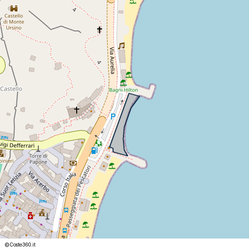 Posizione della spiaggia Spiaggia nei pressi di Passeggiata dei Pescatori, Noli, 17026