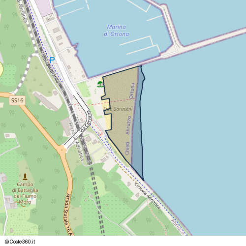 Posizione della spiaggia Spiaggia nei pressi di Ciclovia Adriatica, Ortona, 66028