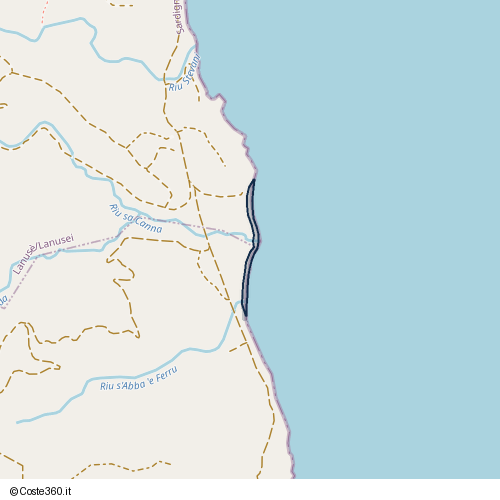 Posizione della spiaggia Spiaggia nei pressi di Àrthana/Arzana, 08040