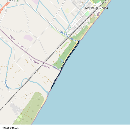 Posizione della spiaggia Spiaggia nei pressi di Contrada Marinella, Ginosa, 74025