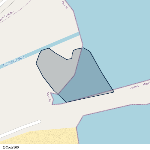 Posizione della spiaggia Spiaggia nei pressi di Via San Martino 485, Porto San Giorgio, 63822