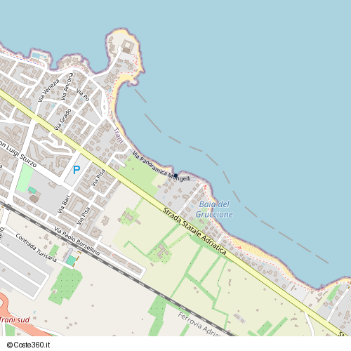 Posizione della spiaggia Spiaggia nei pressi di Via Panoramica Mongelli, Trani, 76125