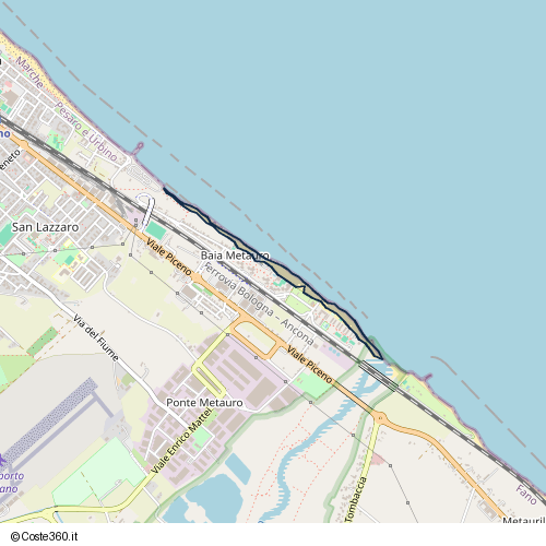 Posizione della spiaggia Spiaggia nei pressi di Via delle Brecce 25, Fano, 61032