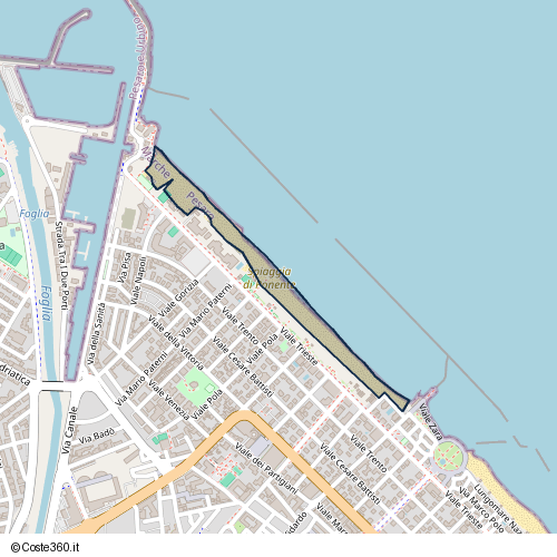 Posizione della spiaggia Spiaggia nei pressi di Viale Trieste, Pesaro, 61121