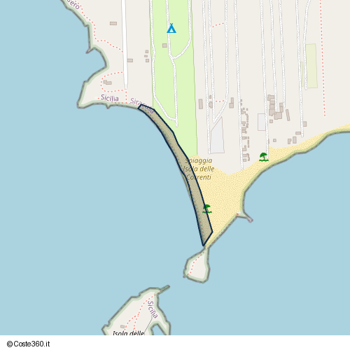Posizione della spiaggia Spiaggia nei pressi di Strada Maucini-Baronello-Costa dell'Ambra-Concerie-Punta Formiche-Punto Rio-Isola delle Correnti, Pachino, 96018