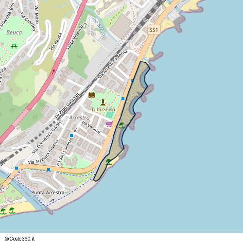 Posizione della spiaggia Spiaggia nei pressi di Lungomare Ober-Ramstadt, Cogoleto, 16016