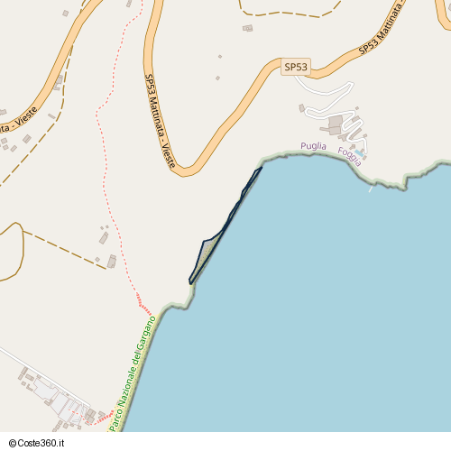 Posizione della spiaggia Spiaggia nei pressi di Litoranea, Mattinata