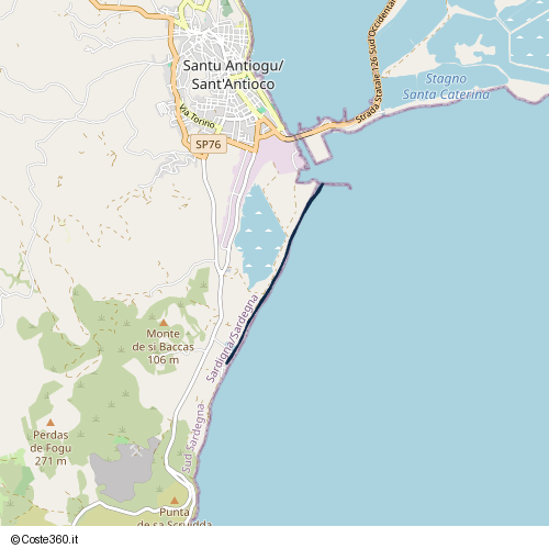 Posizione della spiaggia Spiaggia nei pressi di Santu Antiogu/Sant'Antioco, 09017