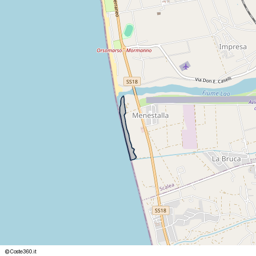 Posizione della spiaggia Spiaggia nei pressi di SS18, Menestalla, Scalea, 87029