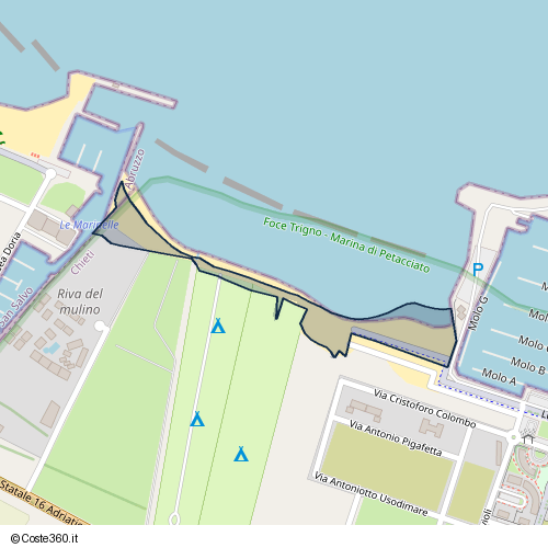 Posizione della spiaggia Spiaggia nei pressi di Strada Statale 16 Adriatica, 86036