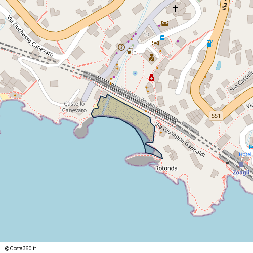 Posizione della spiaggia Spiaggia nei pressi di Piazza Ventisette Dicembre 12a, Zoagli, 16035