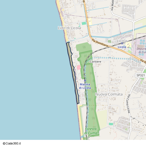 Posizione della spiaggia Spiaggia nei pressi di Viale Sibilla, Pozzuoli, 80072