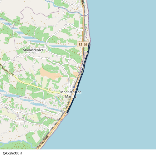 Posizione della spiaggia Spiaggia nei pressi di Monasterace Marina, 88065