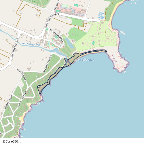 Posizione della spiaggia Spiaggia nei pressi di Via della Lavanda, Orosei, 08028