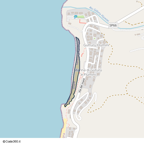 Posizione della spiaggia Spiaggia nei pressi di Via del mare, Arbus, 09031