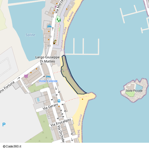 Posizione della spiaggia Spiaggia nei pressi di Viale Paolo Calleri, Pachino, 96018