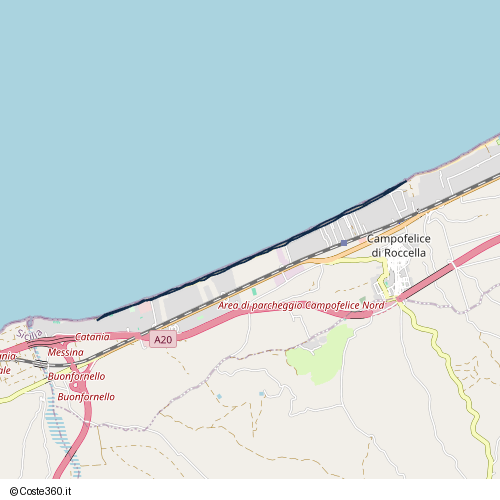 Posizione della spiaggia Spiaggia nei pressi di Viale delle Tribune, Campofelice di Roccella, 90010