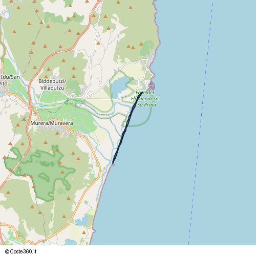 Posizione della spiaggia Spiaggia nei pressi di Murera/Muravera, 09043