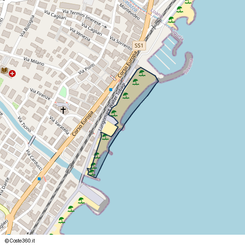 Posizione della spiaggia Spiaggia nei pressi di Piazza rosa dei venti, Borghetto Santo Spirito, 17025