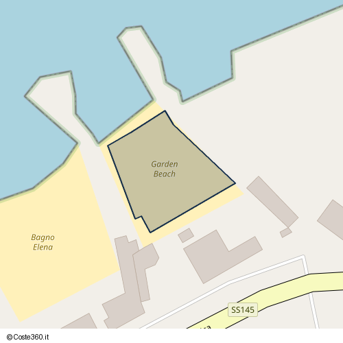 Posizione della spiaggia Spiaggia nei pressi di Strada Statale Sorrentina Panoramica, Castellammare di Stabia, 80053