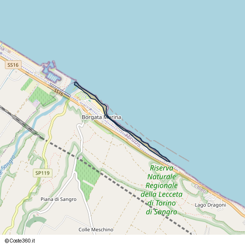 Posizione della spiaggia Spiaggia nei pressi di Torino di Sangro, 66022