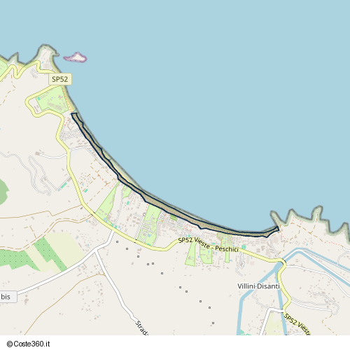 Posizione della spiaggia Spiaggia nei pressi di Accesso libero alla spiaggia, Vieste, 71019