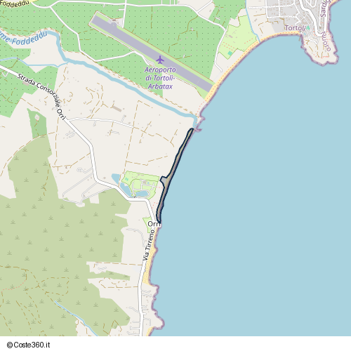 Posizione della spiaggia Spiaggia nei pressi di Via Tirreno, Tortolì, 08048