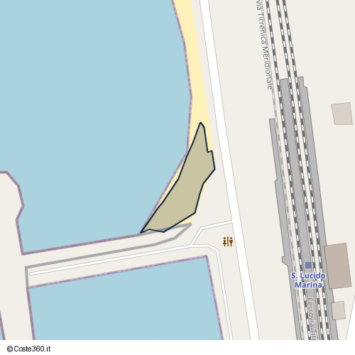 Posizione della spiaggia Spiaggia nei pressi di San Lucido, 87038