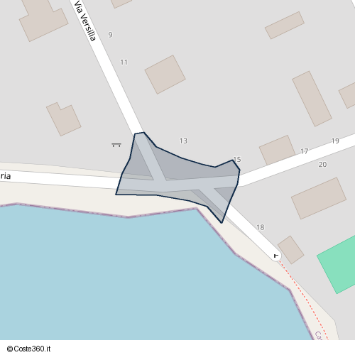 Posizione della spiaggia Spiaggia nei pressi di Via Bellaria 15, Sant'Andrea, Quartu Sant'Aleni/Quartu Sant'Elena, 09045