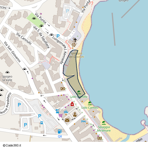 Posizione della spiaggia Spiaggia nei pressi di Lungomare Terra d'Otranto, Otranto, 73028