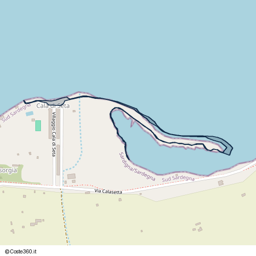 Posizione della spiaggia Spiaggia nei pressi di Strada Su Pranu, Câdesédda/Calasetta, 09017