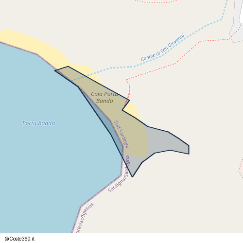 Posizione della spiaggia Spiaggia nei pressi di 307, Igrèsias/Iglesias, 09016