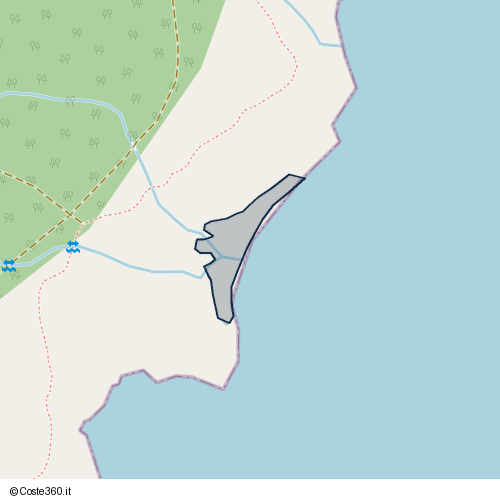 Posizione della spiaggia Spiaggia nei pressi di Thiniscole/Siniscola, 08029