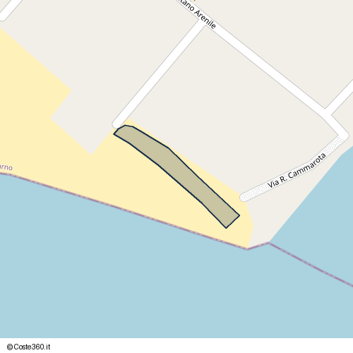 Posizione della spiaggia Spiaggia nei pressi di Via R. Cammarota, Minturno, 04026