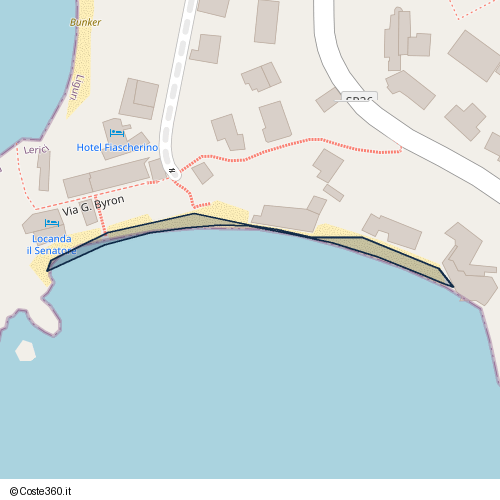 Posizione della spiaggia Spiaggia nei pressi di seconda scalinata, Lerici, 19032