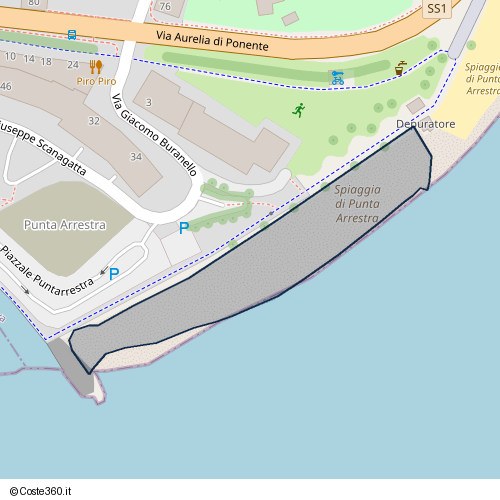 Posizione della spiaggia Spiaggia nei pressi di Via Giacomo Buranello, Cogoleto, 16016