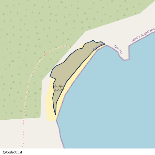 Posizione della spiaggia Spiaggia nei pressi di Strada Provinciale Panoramica di Porto Ercole, 58018
