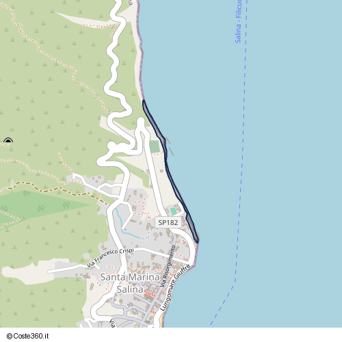 Posizione della spiaggia Spiaggia nei pressi di Sentiero Spiaggia Santa Marina, Santa Marina Salina, 98050