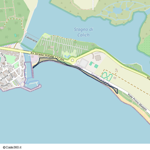 Posizione della spiaggia Spiaggia nei pressi di Viale Primo Maggio, Alghero / l'Alguer, 07041