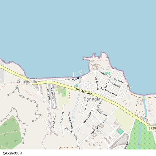 Posizione della spiaggia Spiaggia nei pressi di Via Lungomare, Valderice, 91019