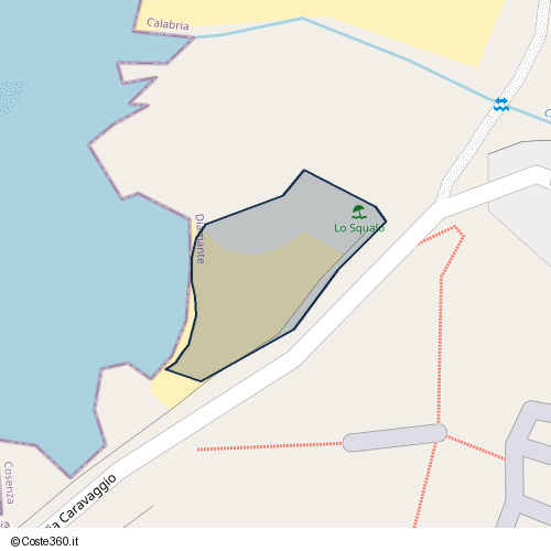 Posizione della spiaggia Spiaggia nei pressi di Via Caravaggio, Diamante, 87023