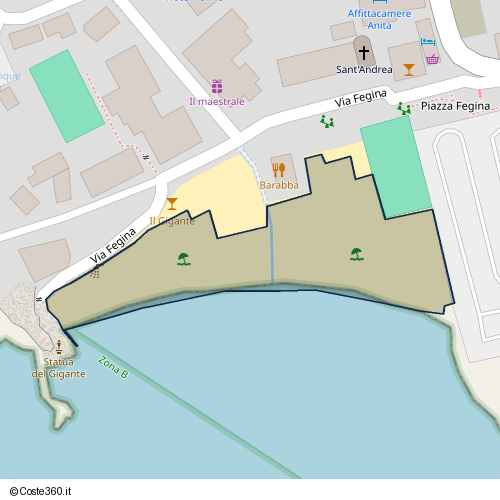 Posizione della spiaggia Spiaggia nei pressi di Via Fegina, Monterosso al Mare, 19016