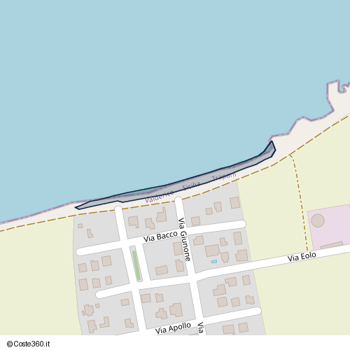 Posizione della spiaggia Spiaggia nei pressi di Via Giunone, Valderice, 91019