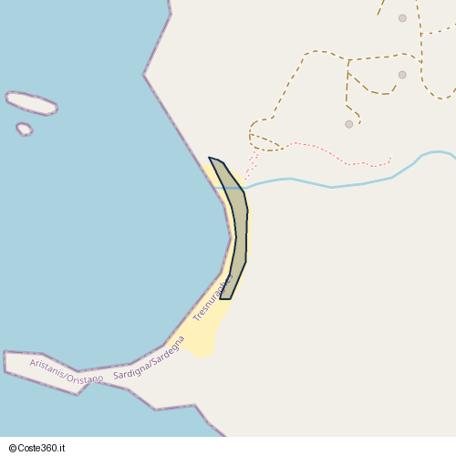 Posizione della spiaggia Spiaggia nei pressi di Tresnuraghes, 09079
