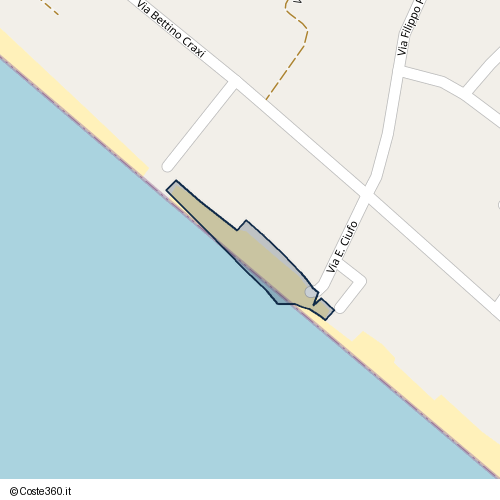 Posizione della spiaggia Spiaggia nei pressi di Via E. Ciufo, Minturno, 04026