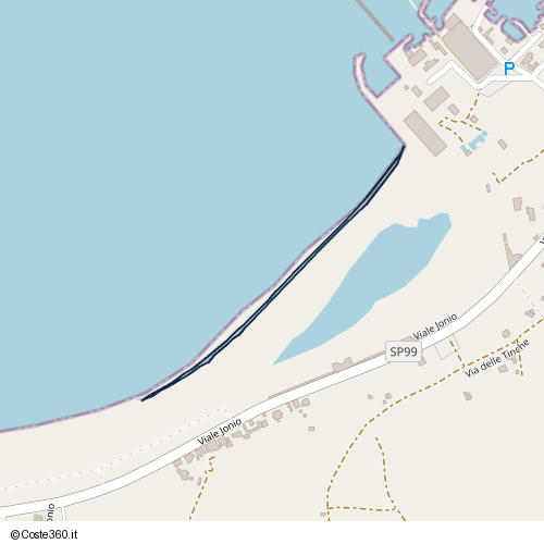 Posizione della spiaggia Spiaggia nei pressi di Viale Jonio, Taranto, 74122