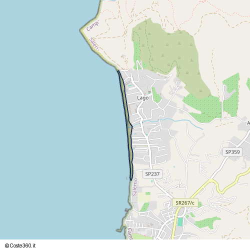 Posizione della spiaggia Spiaggia nei pressi di Lago, 84048