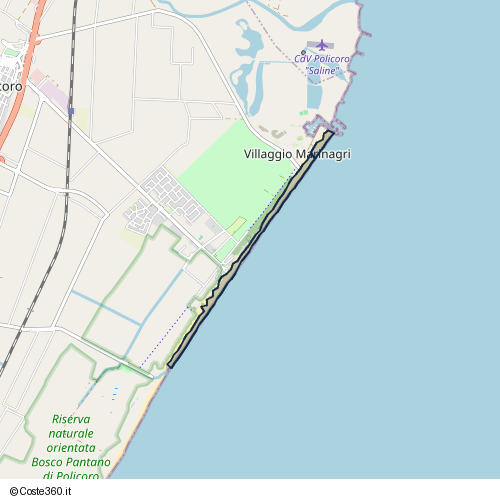 Posizione della spiaggia Spiaggia nei pressi di Largo Enotria, Policoro, 75025