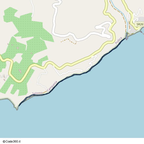 Posizione della spiaggia Spiaggia nei pressi di Pollica, 84068