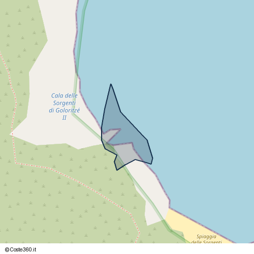 Posizione della spiaggia Spiaggia nei pressi di Sentiero Cala Goloritzé, Baunei, 08040